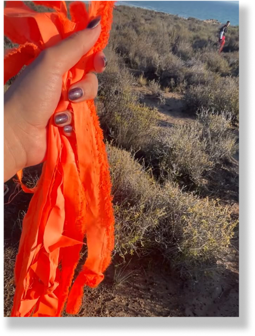 Cinta de marcación naranja flúo